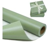 BIHIYII Sage Green Wrapping Paper Roll 43 cm x 10 m, Pearlescent Gift Wrapping Paper, Pearly Lustre Sparkle Solid Color Light Green Matte Gifts Wrap for Birthday Christmas Wedding