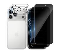 Bihizei Privacy Tempered Glass for iPhone 17 Pro Max, 2 Pieces Tempered Glass + 2 Pieces Rear Camera, [9H Hardness] [Anti-Scratch] [Anti-Spy]