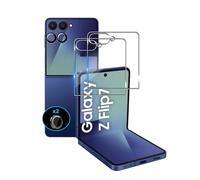 Bihizei Screen Protector Compatible with Samsung Galaxy Z Flip 7 for Tempered Glass, Pack of 2 9H Hardness External Protective Film + 2 Camera Protection, 9H Glass, Ultra HD Tempered Glass