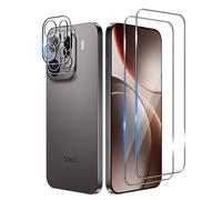 Bihizei Tempered Glass for OPPO Find X9 Pro, 2 Pieces Screen Protector and 2 Pieces Rear Camera Protective Film, 9H Hardness, Anti Scratch, HD