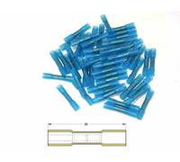 Bihr Heat-shrinkable Crimping Butt Splices Ø1,5/2,5mm² - 50pcs Transparent Blue, transparent