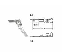 Bihr Male Terminal 110 ML series Ø0,85mm²/1,25mm² - 50pcs, size 70 mm for Men