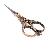 BIHRTC 4.5in Vintage European Style Scissors Stainless Steel for Cross Stitch Cutting Embroidery Sewing Handcraft Craft Art Work DIY Tool (Red Copper)