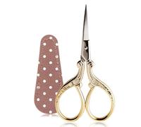 BIHRTC Small Scissors Sharp Stainless Steel Sharp Tip 3.6Inch Crochet Stork Scissors for with Leather Cover for Sewing Crafting Embroidery Scrapbooking Art Work