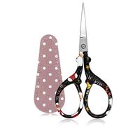 BIHRTC Small Sewing Scissors 3.6Inch Crafting Scissors with Leather Cover 3.6Inch Stainless Steel Sharp Tip Shear for Needlework Threading Artwork DIY Tools Household