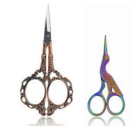 BIHRTC Vintage Plum Blossom Scissors and Classic Crane Design Sewing Scissors for Embroidery, Sewing, Craft, Art Work & Everyday Use(Copper+Colorful)