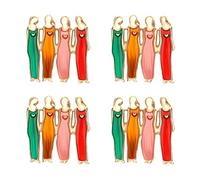 Biiange 4Pcs Sister Flower Brooch Set - Elegant Alloy Brooches for Prom, Graduation, Party, Wedding - Sentimental Keepsake Gift for Sisters and Friends, 1.18x1.10x0.31 inches, Alloy Steel, no gemstone