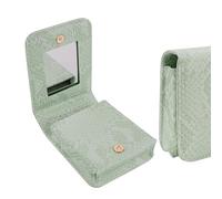 Biiange Green Lipstick Holder, Lipstick Case with Mirror, Mini Portable Makeup Holder for Women Girls, for Outside Mini bag Travel Cosmetic Pouch (1Pcs)