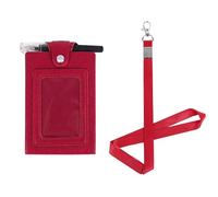 Biiange Mini Notebook on Lanyard, Small Notebook with Lanyard, PU Leather Lanyard Meeting Notebook, Neck Hanging Notepad with ID Slot and Pen (1Pcs