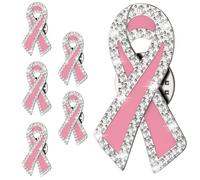 Biiange Pink Ribbon Pins, Breast Cancer Awareness, Rhinestone, 2 Count, Unisex, Pin