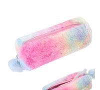 Biiange Rainbow Pencil Case, Rainbow Pencil Bag, Plush Pencil Case, Stationery Zipper Portable Pencil Case, Stationery Storage Bag, Makeup Pouch, for Daily Study Work(1Pcs)