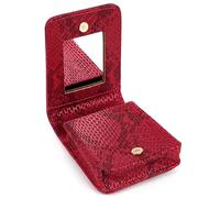 Biiange Red Lipstick Holder, Lipstick Case with Mirror, Mini Portable Makeup Holder for Women Girls, for Outside Mini bag Travel Cosmetic Pouch (1Pcs)