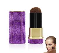 Biiange Retractable Blush Brush, Bling Diamond Makeup Brushes, Retractable Foundation Blusher Face Powder Cosmetic Tool, with Cover - Adjustable (Purple)