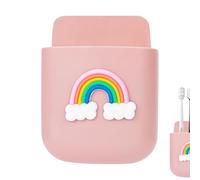 Biiange Self Adhesive Wall-Mounted Rainbow Toothbrush Stand, Bathroom Storage Rack for Toothpaste Toothbrush Smartphone Holder (Rainbow)