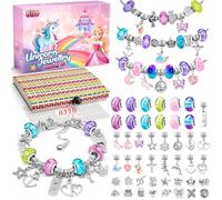 BIIB Bracelet Making Kit, Girls Birthday Presents 5-12 Year Old, Unicorn Gifts for Girls, Gifts for 5 6 7 8 9 10 11 12 Year Old Girls, Arts and Crafts for Kids, Girls Charm Jewellery Making Kit