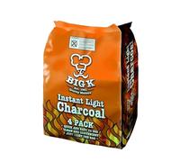 Biig K Instant Light Lumpwood Charcoal, 4x1kg Bags Instant BBQ Charcoal