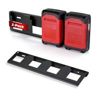 Biigdan Pack of 2 Wall Mount Compatible with Einhell 18 V & 36 V Batteries - Battery Holder Rack Made of Steel, Space for 8 Tool Batteries, Storage for Garage, Workshop, Shed, Home