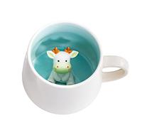 Biigming 3D Ceramic Coffee Mug Animal Inside Cup,12oz Cute Handmade Animal Figurine Ceramics Milk Cup,Christmas,Birthday,Mother's Day Gifts for Friends Family or Kids (Dragon)