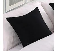 BiiKoon Black Linen Bed Runner Matching Cushions Cover 45X45cm/17.7x17.7inch Pillow Cases