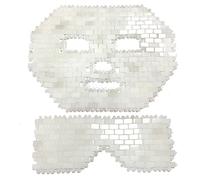 BiiKoon Jade Facial Mask White Quartz Mask Natural Sleeping Jadestone Mask Yoga Meditation Tools Cold Therapy Beauty Set for Puffy Eyes Dark Circles Face Caring (Color : White, Size : 2 PCS)
