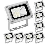 BiiKoon Led Flood Lights 10W 8 Pack 12V Dc Work Light 800Lm Led Security Light Waterproof Ip65 Exterior Wall Light Arena Lighting for Garage Playground Garden