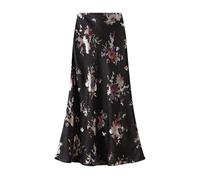 BiilyLi Womens Leopard Print Pencil Skirt Stretch High Waist Maxi Skirt Elegant Winter Casual Long Skirt Black L