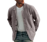 BIISDOST Cardigan Men's Cardigan Knitted Jumper Pullover for Men Slim Long Windbreaker Jackets Colourful Button Casual Coat Sweat Jacket Thin Transition Jacket Comfortable Outdoor Jacket, gray, XL
