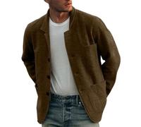 BIISDOST Cardigan Men's Cardigan Knitted Jumper Pullover for Men Slim Long Windbreaker Jackets Colourful Button Casual Coat Sweat Jacket Thin Transition Jacket Comfortable Outdoor Jacket, brown, XXL