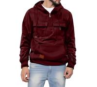BIISDOST Cargo Hoodies For Men Uk Windproof Tactical Sweatshirt Quarter Zip Fleece Pullover Plain Hoody Sweatshirts Long Sleeve Workout Jumper Multi Pockets Hoodie Lightweight Hiking Sportwear