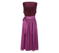 BIISDOST Dirndl Blouse Women's Dress Velvet Costume Fashion Dress with Dirndl Apron Costume Dress for Cape Black, Pirate Costume Women, Wine Red, XXL