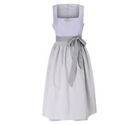 BIISDOST Dirndl Women's Blouse Velvet Costume Fashion Dress with Dirndl Apron Traditional Dress for Leather Trousers Boho Dress, gray, L