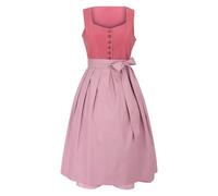 BIISDOST Dirndl Women's Blouse Velvet Costume Fashion Dress with Dirndl Apron Traditional Dress for Leather Trousers Boho Dress, Hot Pink, S