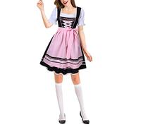 BIISDOST Dirndl Women's Blouse Waitress Party Dress Beer Girl Carnival Halloween Costume Outfit Bat Costume Dance The Vampire, black, XL