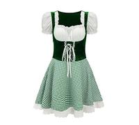BIISDOST Dirndl Women's Costume for German Beer Carnival for Adults Women's Dress National Stage Costume, Medieval Clothing, Vintage Dress, Wednesday Costume, Green, 3XL