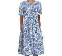 BIISDOST Knitted Dress Red Spring and Summer Single Shoulder Pullover Dress Female Round Neck Loose Large Size Dress Female Long Dress Dress for Wedding Guests, blue, XXXL