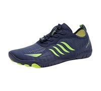 BIISDOST Mesh Water Shoes Men's Barefoot Water Shoes Breathable Quick Dry Swimming Diving Quick Dry Trail Shoes Patchwork Stripes Play Shoes Comfort Barefoot Shoes Lightweight Trainers, blue, 11 UK