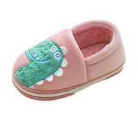 BIISDOST Slippers Plush Children Girls: Slippers Closed Plush Slippers Indoor Non-Slip Felt Slippers Winter Warm Lined Cotton Shoes Winter Slippers, pink, 22