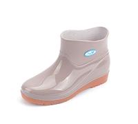 BIISDOST Wellington Boots Rain Shoes Low Heel Waterproof Casual Women Round Boots Women Boots S Women Shoes Ankle Boots, beige, 8 UK