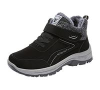 BIISDOST Women's Snow Boots | Plush Insulation Shoes | Comfort Round Head Boots | Stylish Flat Bottomed Shoes | Outdoor Work Shoe | Classic Waterproof Bootie | Anti Slip Footwear | Velcro Winter Wear