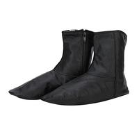 Biitfuu Leather Zipper Socks Islamic Thermal Prayer Winter Socks Unisex Muslim Leather Socks Slippers for Men and Women 35-45(43-Black)