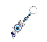 Biitfuu Turkish Blue Evil Eye Owl Keychain Key Ring Home Decor Glass Amulet Charm Pendant Blessing Gift