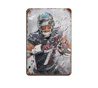 Bijan Robinson Canvas Atlanta Falcons Retro Poster Metal Tin Sign Chic Art Retro Iron Painting Bar People Cave Cafe Family Garage Poster Wall Decoration 8x12inch(20x30cm)
