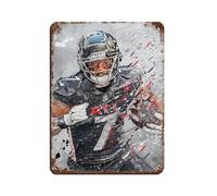 Bijan Robinson Canvas Atlanta Falcons Tin Sign Vintage Metal Pub Club Cafe Bar Home Wall Art Decoration Poster Retro 12x16inch(30x40cm)