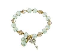 biJerou Back Dangle Earrings Bracelet Stackable Beaded Bracelet Layered Beaded Adjustable Colorful Titanium Hoop Earrings for (Green, A)