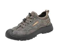 biJerou Jogging Shoes Men's 48, Lace-Up Shoes, Grey Trekking Shoes, Men's Lightweight Sports Shoes, Leather Walking Shoes with Cushioning, 43 Sports Shoes, Black White Trainers, Red White Canvas Shoes