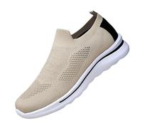 biJerou Men's Trainers, Black, Elegant, Lace-Up Shoes, Men's Leather Red Trekking Shoes, Lightweight Garden Shoes, Lined Men's Trainers & Sports Shoes for Men, Fitness Shoes, Gym, beige, 12 UK