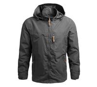 biJerou Sewing Pattern Men's Mountaineering Suit Coat Wind Jacket Outdoor Sports Jacket Men's Discount (Grey, M)