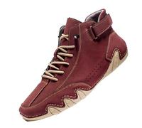 biJerou Shoes Men's Ankle Boots with Heel, Fitness Shoes Indoor 37 Leather Shoes 45 Cycling Shoes 47 Canvas Shoes Men's Canvas Shoes Men's Trainers White Running Shoes Black Red Indoor Shoes, Wine Red
