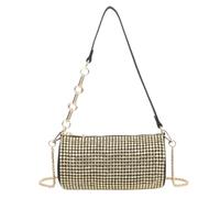 Bijou Cylinder Collection Rhinestone Evening Clutch Bag - Sparkly Barrel/Cylinder Shape - Detachable Chain Strap & Chunky Link Handle - Zip Closure - Black/Gold - 21 × 12 × 10 cm (Light Gold)