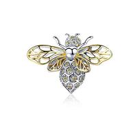 Bijoux Blu Bee Genuine 925 Sterling Silver Clear Zircon Bee Charms Insect Pendant fit Original Bracelets & Necklaces Jewelry
